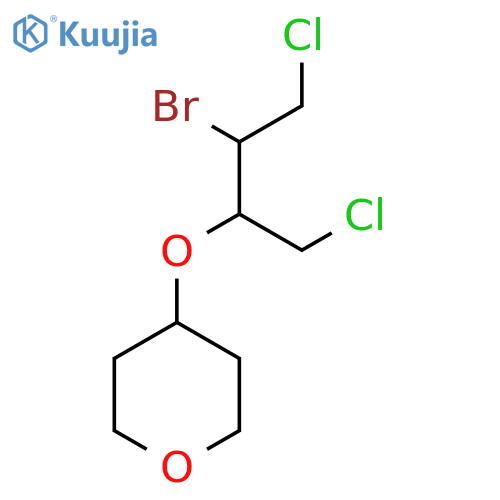 4-(3-bromo-1,4-dichlorobutan-2-yl)oxyoxane structure