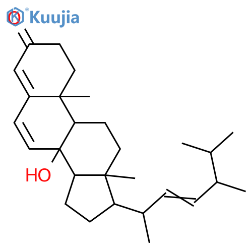 Ergosta-4,6,22-trien-3-one, 8-hydroxy-, (9ξ,14ξ,22E)- structure