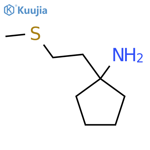 1-2-(methylsulfanyl)ethylcyclopentan-1-amine structure