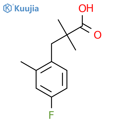 3-(4-fluoro-2-methylphenyl)-2,2-dimethylpropanoic acid structure