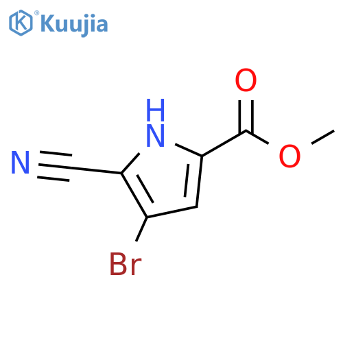 methyl 4-bromo-5-cyano-1H-pyrrole-2-carboxylate structure