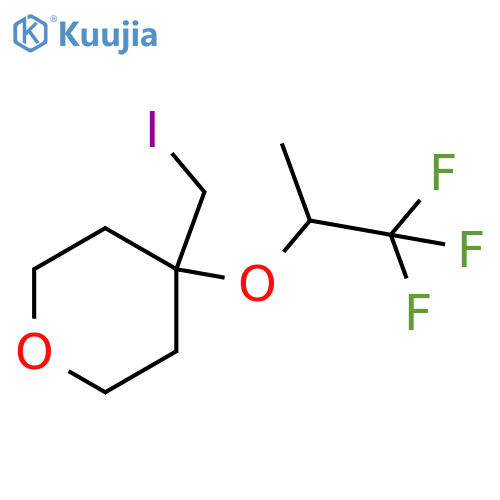 4-(iodomethyl)-4-(1,1,1-trifluoropropan-2-yl)oxyoxane structure