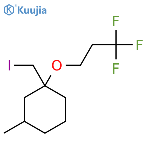 1-(iodomethyl)-3-methyl-1-(3,3,3-trifluoropropoxy)cyclohexane structure