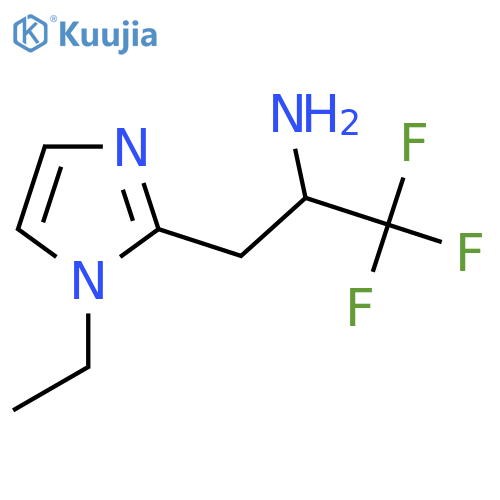 3-(1-ethyl-1H-imidazol-2-yl)-1,1,1-trifluoropropan-2-amine structure