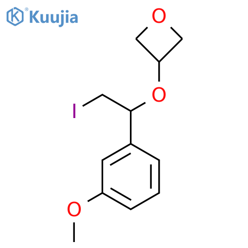 3-2-iodo-1-(3-methoxyphenyl)ethoxyoxetane structure