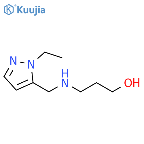 3-{(1-ethyl-1H-pyrazol-5-yl)methylamino}propan-1-ol structure