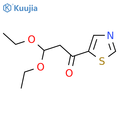 3,3-diethoxy-1-(1,3-thiazol-5-yl)propan-1-one structure