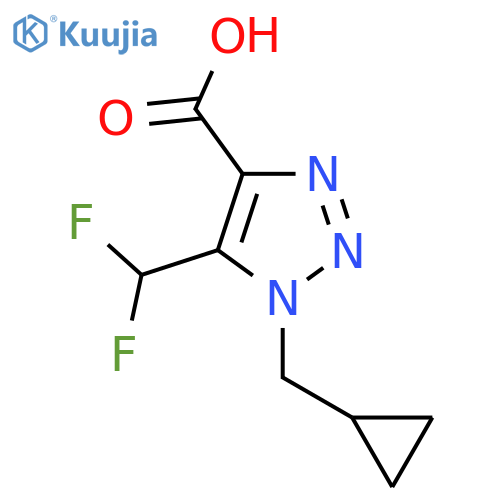 1-(cyclopropylmethyl)-5-(difluoromethyl)-1H-1,2,3-triazole-4-carboxylic acid structure