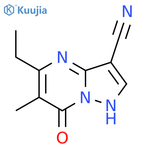 5-ethyl-6-methyl-7-oxo-4H,7H-pyrazolo1,5-apyrimidine-3-carbonitrile structure