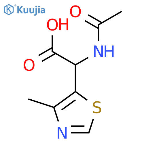 2-Acetamido-2-(4-methyl-1,3-thiazol-5-yl)acetic acid structure