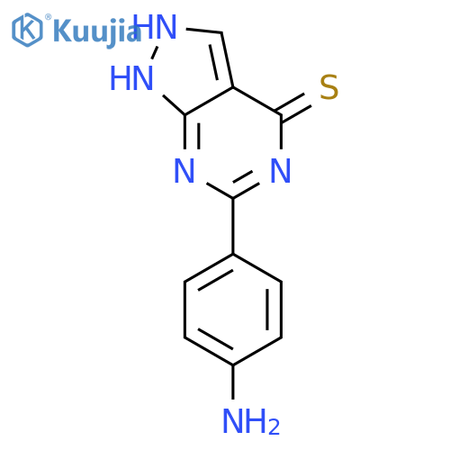 4H-Pyrazolo[3,4-d]pyrimidine-4-thione,6-(4-aminophenyl)-1,5-dihydro- structure
