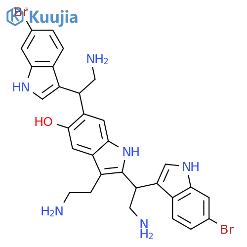 1H-Indol-5-ol,2,6-bis[2-amino-1-(6-bromo-1H-indol-3-yl)ethyl]-3-(2-aminoethyl)- (9CI) structure