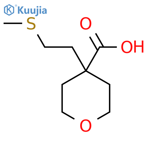 4-2-(methylsulfanyl)ethyloxane-4-carboxylic acid structure