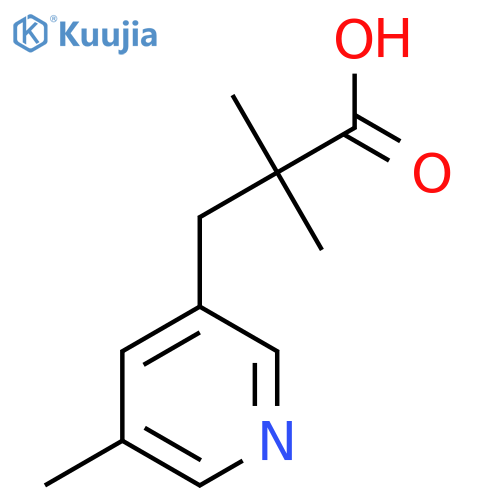 2,2-dimethyl-3-(5-methylpyridin-3-yl)propanoic acid structure
