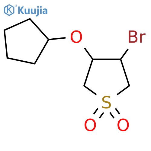 3-Bromo-4-(cyclopentyloxy)-1lambda6-thiolane-1,1-dione structure