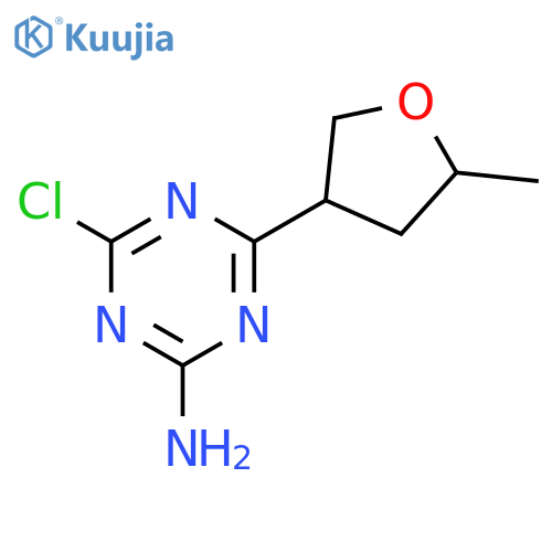 1,3,5-Triazin-2-amine, 4-chloro-6-(tetrahydro-5-methyl-3-furanyl)- structure