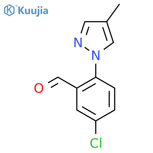 5-Chloro-2-(4-methyl-1H-pyrazol-1-yl)benzaldehyde structure