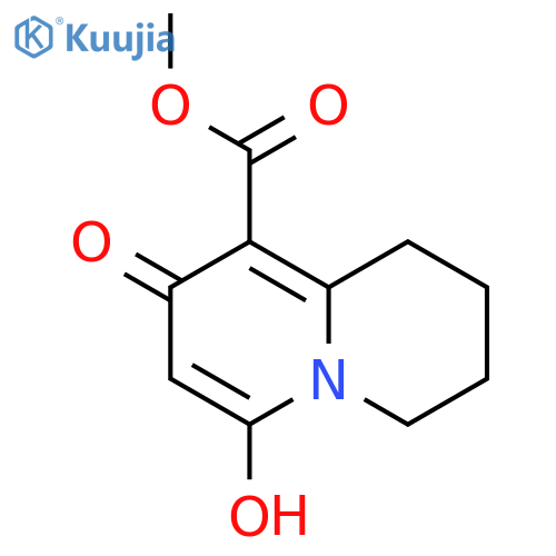 2H-Quinolizine-9-carboxylic acid, 1,3,4,6-tetrahydro-8-hydroxy-6-oxo-,methyl ester structure