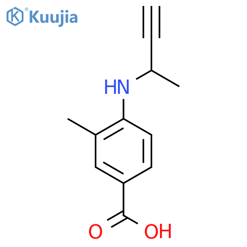 4-(but-3-yn-2-yl)amino-3-methylbenzoic acid structure