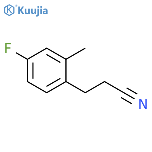 3-(4-fluoro-2-methylphenyl)propanenitrile structure