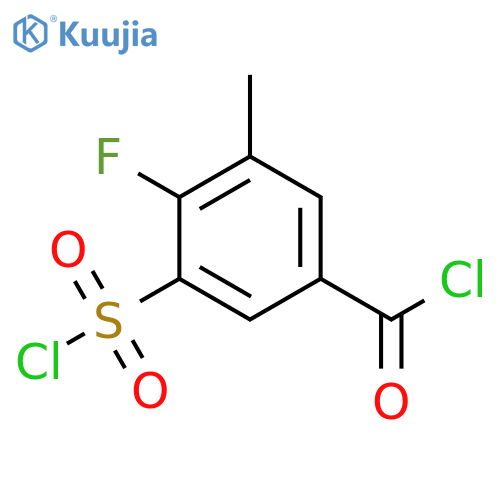 Benzoyl chloride, 3-(chlorosulfonyl)-4-fluoro-5-methyl- structure