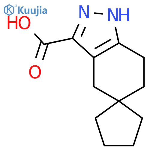 1',4',6',7'-Tetrahydrospiro[cyclopentane-1,5'-indazole]-3'-carboxylic acid structure