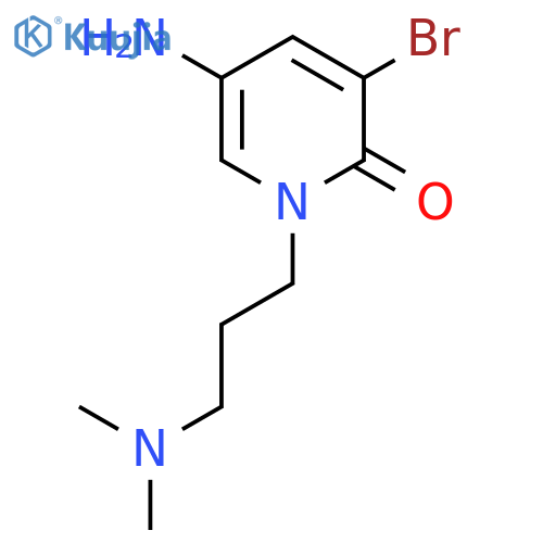 5-amino-3-bromo-1-3-(dimethylamino)propyl-1,2-dihydropyridin-2-one structure