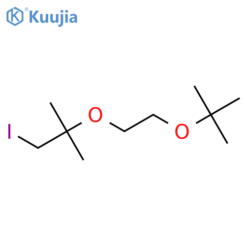 2-{2-(1-iodo-2-methylpropan-2-yl)oxyethoxy}-2-methylpropane structure