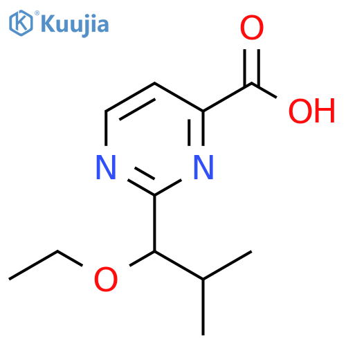2-(1-ethoxy-2-methylpropyl)pyrimidine-4-carboxylic acid structure