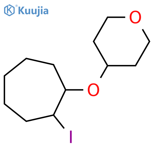 4-(2-iodocycloheptyl)oxyoxane structure
