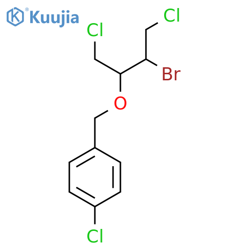 1-{(3-bromo-1,4-dichlorobutan-2-yl)oxymethyl}-4-chlorobenzene structure