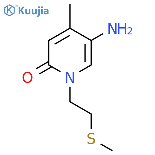 5-amino-4-methyl-1-2-(methylsulfanyl)ethyl-1,2-dihydropyridin-2-one structure