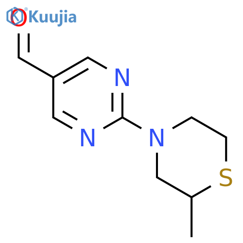 2-(2-Methylthiomorpholin-4-yl)pyrimidine-5-carbaldehyde structure