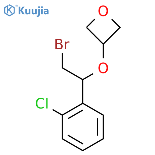 3-2-bromo-1-(2-chlorophenyl)ethoxyoxetane structure