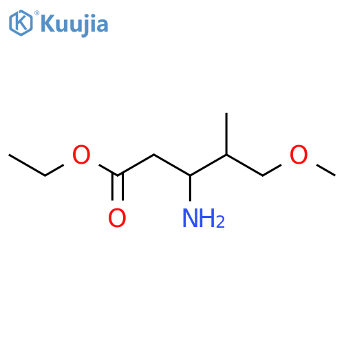 ethyl 3-amino-5-methoxy-4-methylpentanoate structure