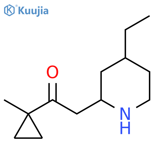 2-(4-ethylpiperidin-2-yl)-1-(1-methylcyclopropyl)ethan-1-one structure