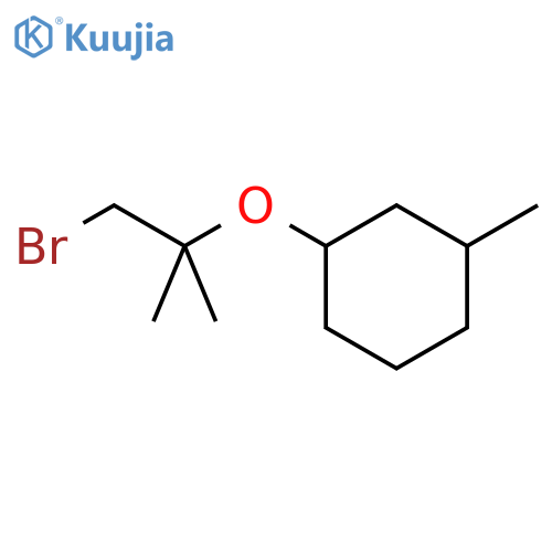1-(1-bromo-2-methylpropan-2-yl)oxy-3-methylcyclohexane structure