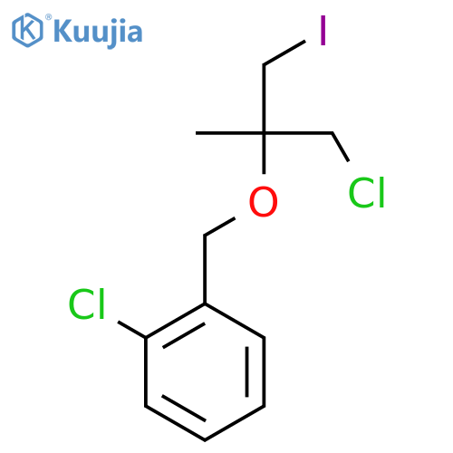1-chloro-2-{(1-chloro-3-iodo-2-methylpropan-2-yl)oxymethyl}benzene structure