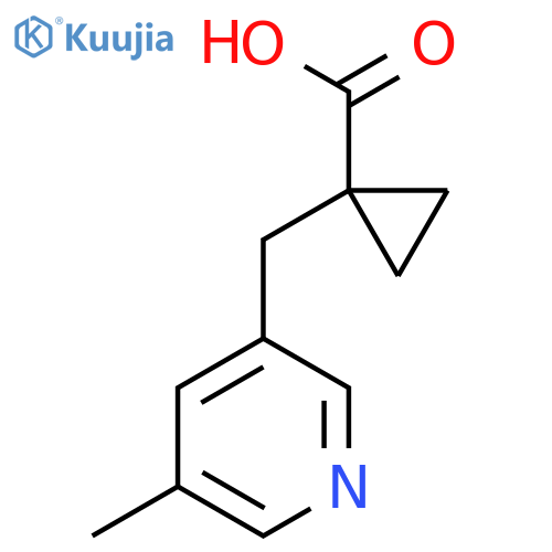 1-(5-methylpyridin-3-yl)methylcyclopropane-1-carboxylic acid structure
