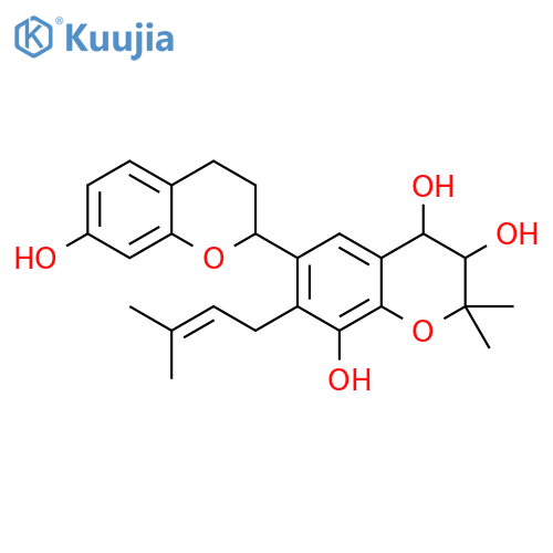 [2,6'-Bi-2H-1-benzopyran]-3',4',7,8'-tetrol, 3,3',4,4'-tetrahydro-2',2'-dimethyl-7'-(3-methyl-2-butenyl)- (9CI) structure