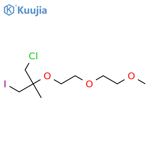 1-chloro-3-iodo-2-2-(2-methoxyethoxy)ethoxy-2-methylpropane structure