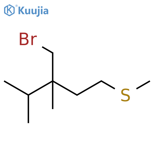 Pentane, 3-(bromomethyl)-3,4-dimethyl-1-(methylthio)- structure