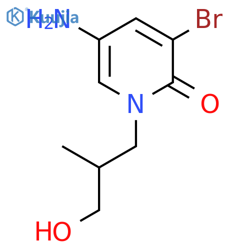 5-Amino-3-bromo-1-(3-hydroxy-2-methylpropyl)-1,2-dihydropyridin-2-one structure