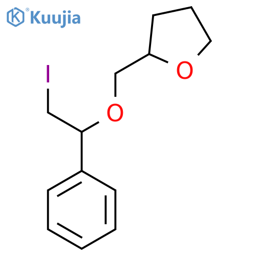 2-(2-iodo-1-phenylethoxy)methyloxolane structure