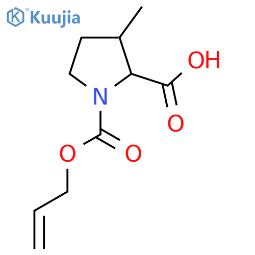 3-Methyl-1-[(prop-2-en-1-yloxy)carbonyl]pyrrolidine-2-carboxylic acid structure