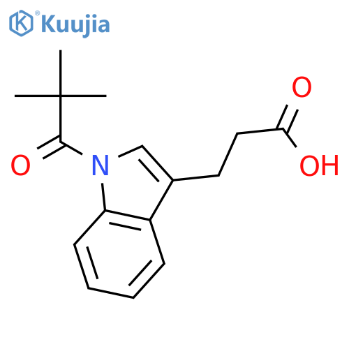 1H-Indole-3-propanoic acid, 1-(2,2-dimethyl-1-oxopropyl)- structure