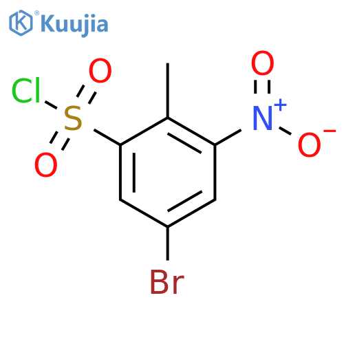 5-bromo-2-methyl-3-nitrobenzene-1-sulfonyl chloride structure