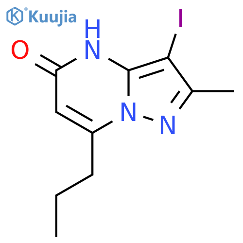 3-iodo-2-methyl-7-propyl-4H,5H-pyrazolo1,5-apyrimidin-5-one structure