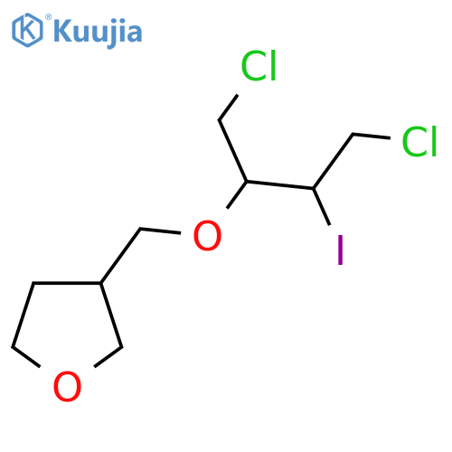 3-{(1,4-dichloro-3-iodobutan-2-yl)oxymethyl}oxolane structure