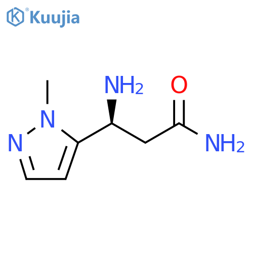 (3S)-3-amino-3-(1-methyl-1H-pyrazol-5-yl)propanamide structure